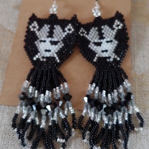 Raiders beaded earrings